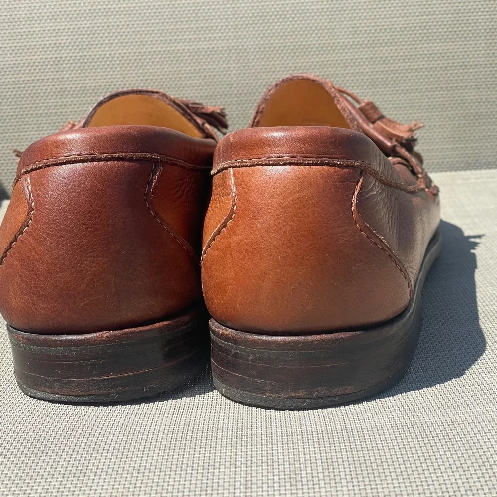 Allen Edmonds Danforth Mens Brown Leather Tassel Kiltie Loafers Size 9.5 D
